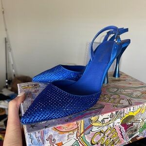 Jeffrey Campbell Vibrant Blue Rhinestone Heels